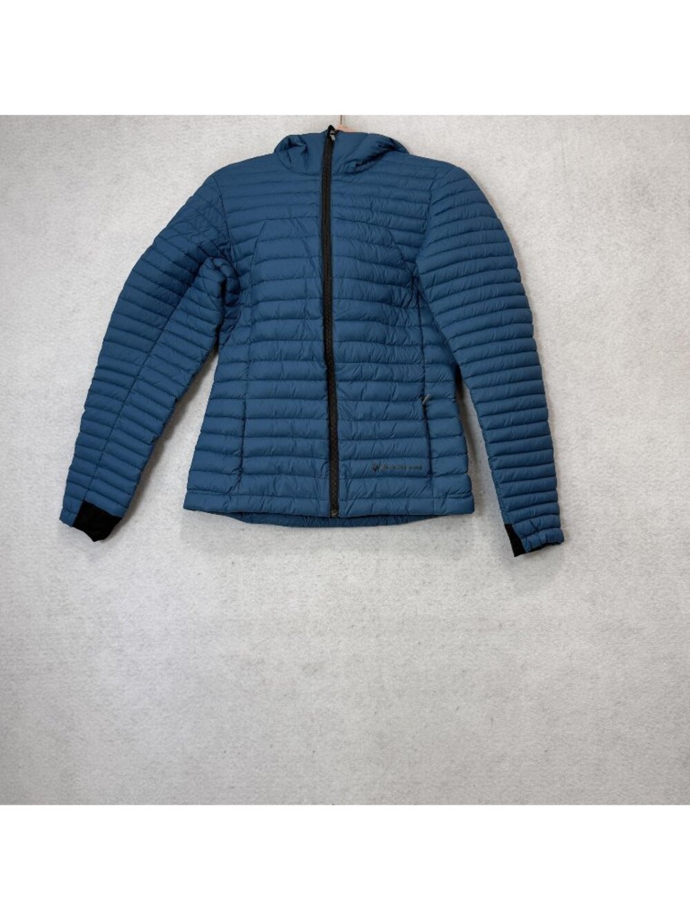 Black Diamond Forge Hoody Jacket Womens Small Blue Down Hooded Packable Full Zip